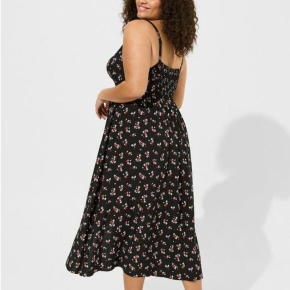 Tea Length Challis Square Neck Dress (Size 3X) - Picture 4 of 9